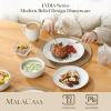 image:imageMALACASA 16 Pieces Dinnerware Sets Modern Relief Design Plates and Bowls Sets White Dish Set for 4 Kitchen Ceramic Dinner Plates Dishware Set Microwave and Dishwasher Safe Series LYDIAWhite