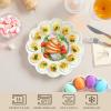 image:imageMALACASA Ceramic Deviled Egg Tray amp Platter Holds 12 Halves Easter Egg Holder 10Inch Round White Egg Serving Plate Dishwasher amp Microwave Safe Perfect for Holiday Dinner Picnic amp Daily Use