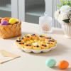 image:imageMALACASA Ceramic Deviled Egg Tray amp Platter Holds 12 Halves Easter Egg Holder 10Inch Round White Egg Serving Plate Dishwasher amp Microwave Safe Perfect for Holiday Dinner Picnic amp Daily Use