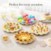 image:imageMALACASA Ceramic Deviled Egg Tray amp Platter Holds 12 Halves Easter Egg Holder 10Inch Round White Egg Serving Plate Dishwasher amp Microwave Safe Perfect for Holiday Dinner Picnic amp Daily Use