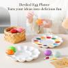 image:imageMALACASA Ceramic Deviled Egg Tray amp Platter Holds 12 Halves Easter Egg Holder 10Inch Round White Egg Serving Plate Dishwasher amp Microwave Safe Perfect for Holiday Dinner Picnic amp Daily Use