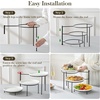 image:imageMALACASA 3 Tier Serving Tray Stand 10 Porcelain Tiered Dessert Stand Cupcake Fruit Display Tower Space Saving Metal Rack Ceramic Serving Platters for Party Kitchen CounterWhite