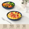 image:imageMALACASA 48 Oz Large Pasta Bowls 95 Inch Ceramic Salad Bowls Serving Bowls Wide and Shallow Plates Pasta Plates Modern Relief Design Microwave amp Dishwasher Safe Set of 4 Blue Series LYDIABlue