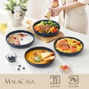 image:imageMALACASA 48 Oz Large Pasta Bowls 95 Inch Ceramic Salad Bowls Serving Bowls Wide and Shallow Plates Pasta Plates Modern Relief Design Microwave amp Dishwasher Safe Set of 4 Blue Series LYDIABlue
