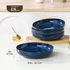 image:imageMALACASA 48 Oz Large Pasta Bowls 95 Inch Ceramic Salad Bowls Serving Bowls Wide and Shallow Plates Pasta Plates Modern Relief Design Microwave amp Dishwasher Safe Set of 4 Blue Series LYDIABlue