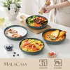 image:imageMALACASA 48 Oz Large Pasta Bowls 95 Inch Ceramic Salad Bowls Serving Bowls Wide and Shallow Plates Pasta Plates Modern Relief Design Microwave amp Dishwasher Safe Set of 4 Blue Series LYDIAGreen
